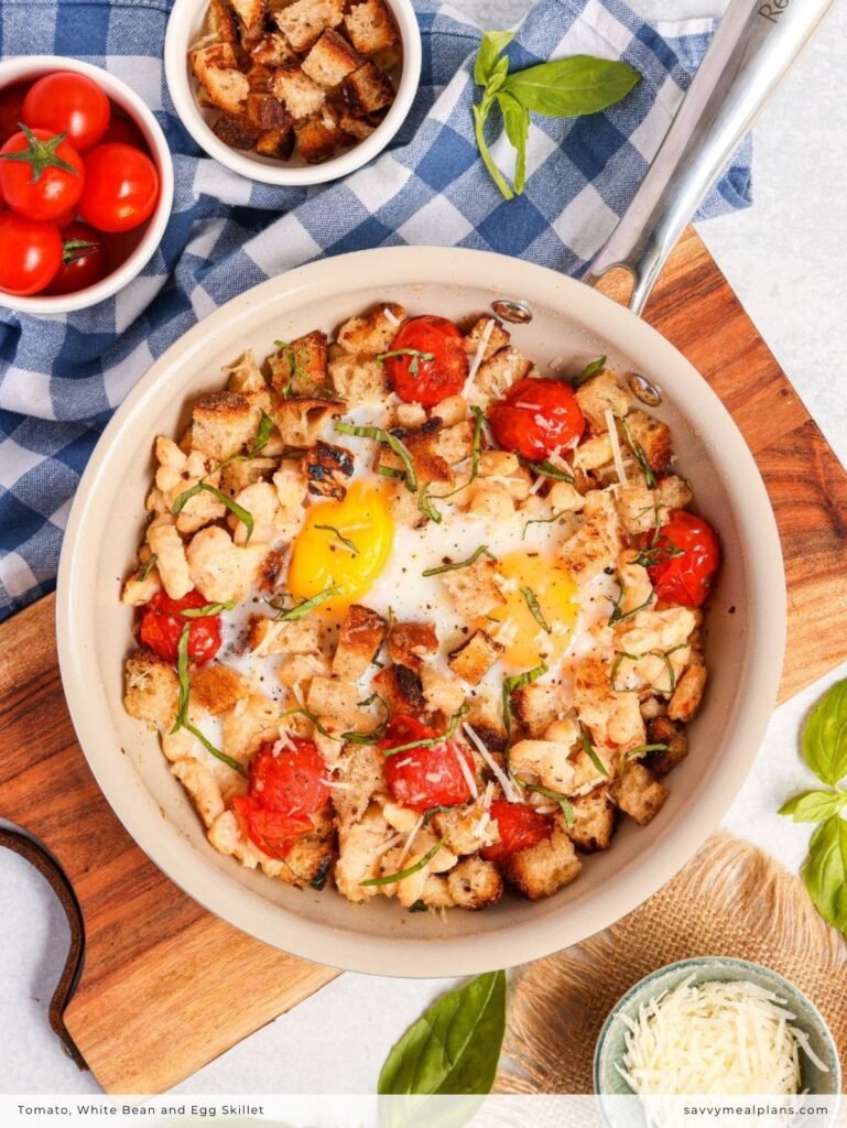 Tomato, White Bean and Egg Skillet