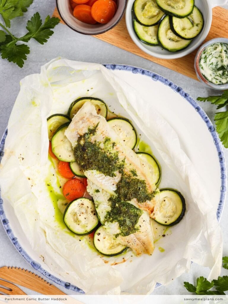 Parchment Garlic Butter Haddock