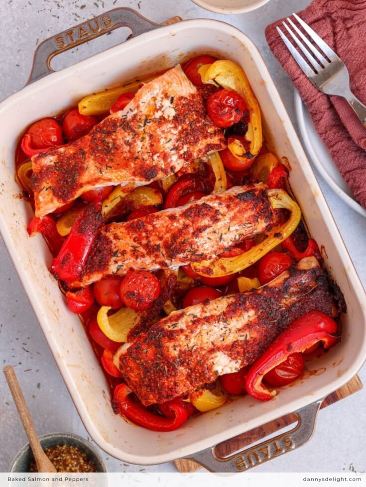 Image for Baked Salmon and Peppers